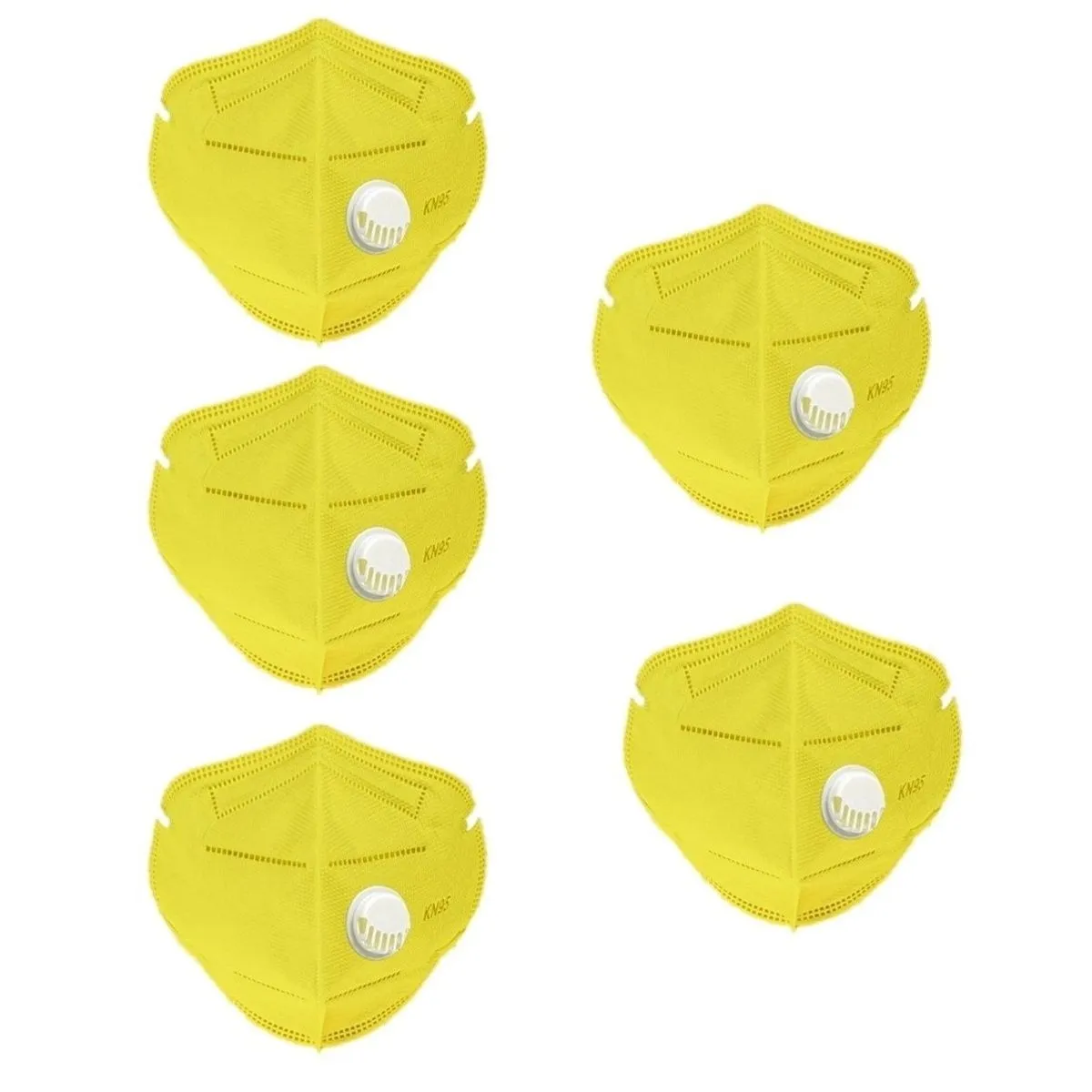 OOMPH Pack of 5 Anti-Pollution Reusable 5 Layer Mask - Yellow