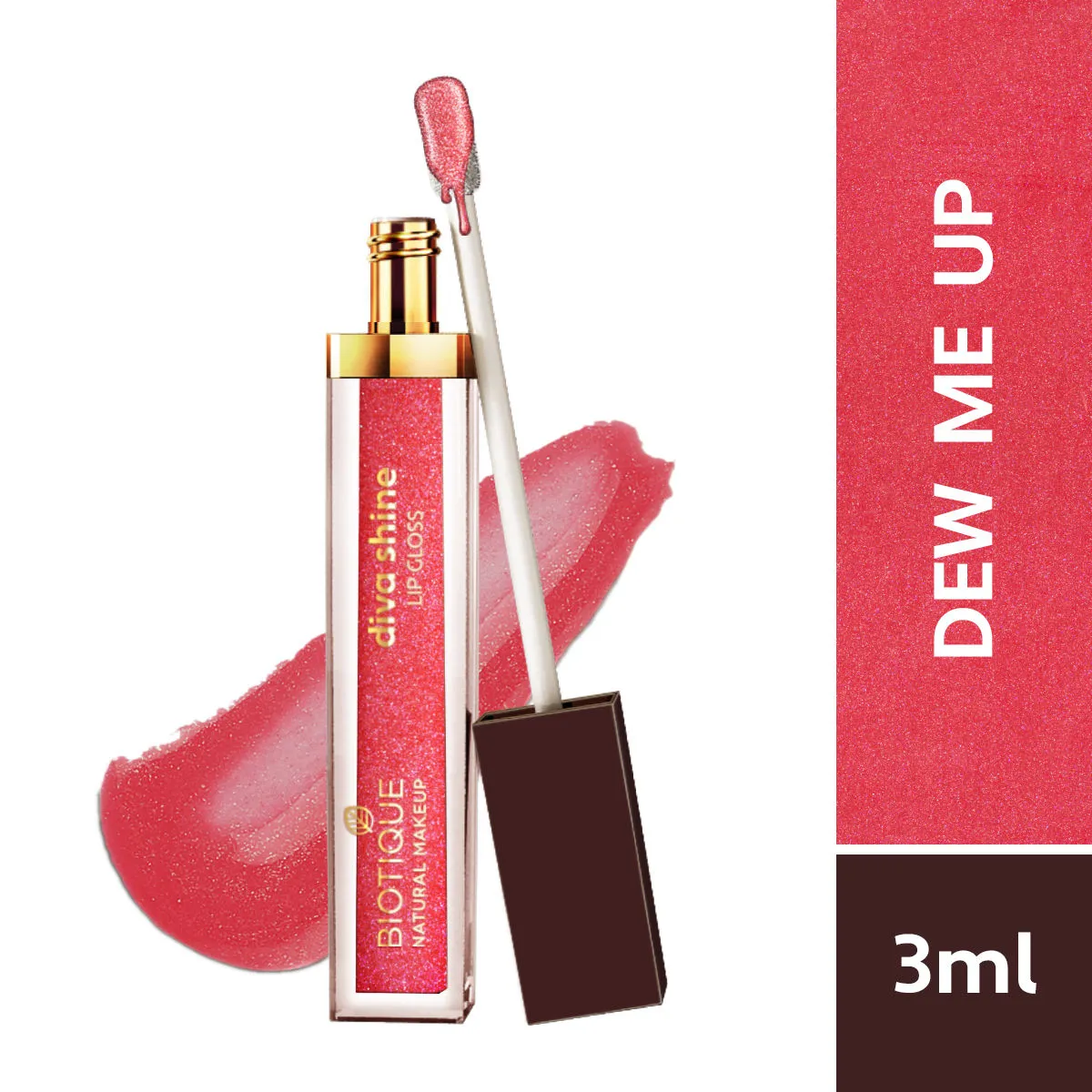 Biotique Natural Makeup Diva Shine Lip Gloss - Dew Me Up