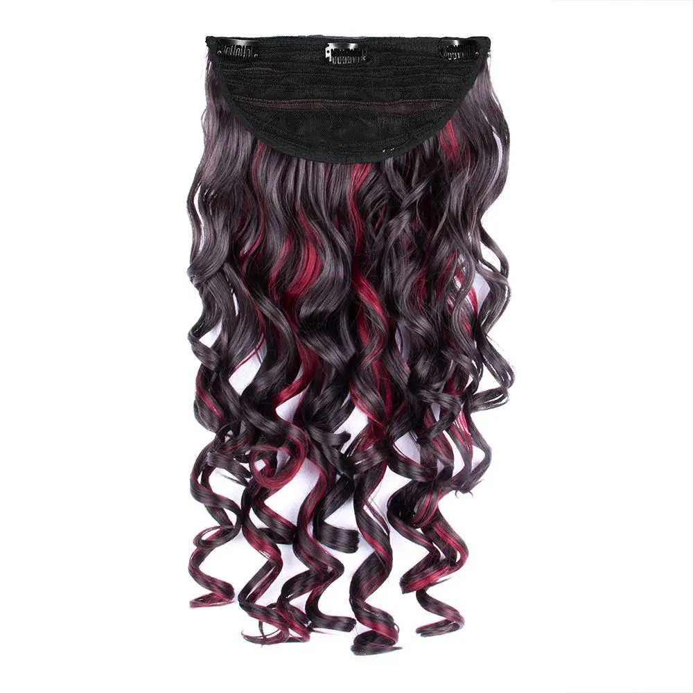 Streak Street Clip-In 24 Step Curl Burgundy Hair Extensions