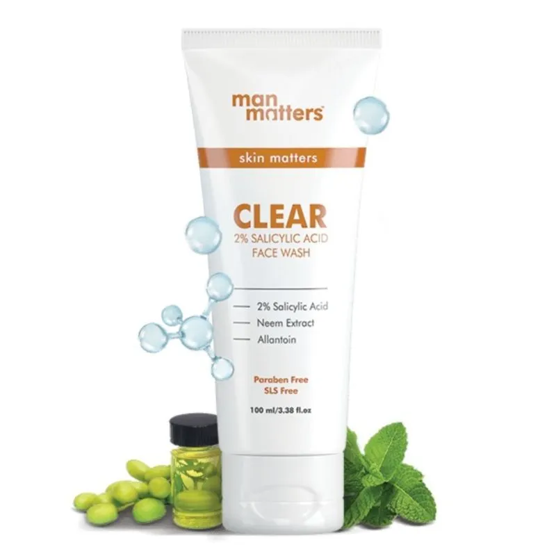 Man Matters Clear 2% Salicylic Acid Face Wash For Acne & Dark Spots