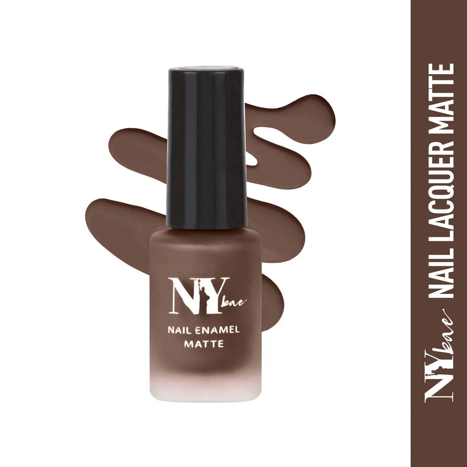 NY Bae Matte Nail Enamel - Brown Chocolate Chip Cookie 04 (6 ml) | Brown | Luxe Matte Finish | Highly Pigmented | Chip Resistant | Long lasting | Full Coverage | Streak-free Application | Vegan | Cruelty Free | Non-Toxic