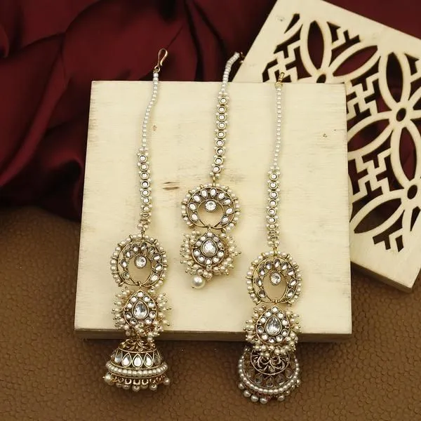 Bling Bag Pearl Chandelier Maang Tikka Set