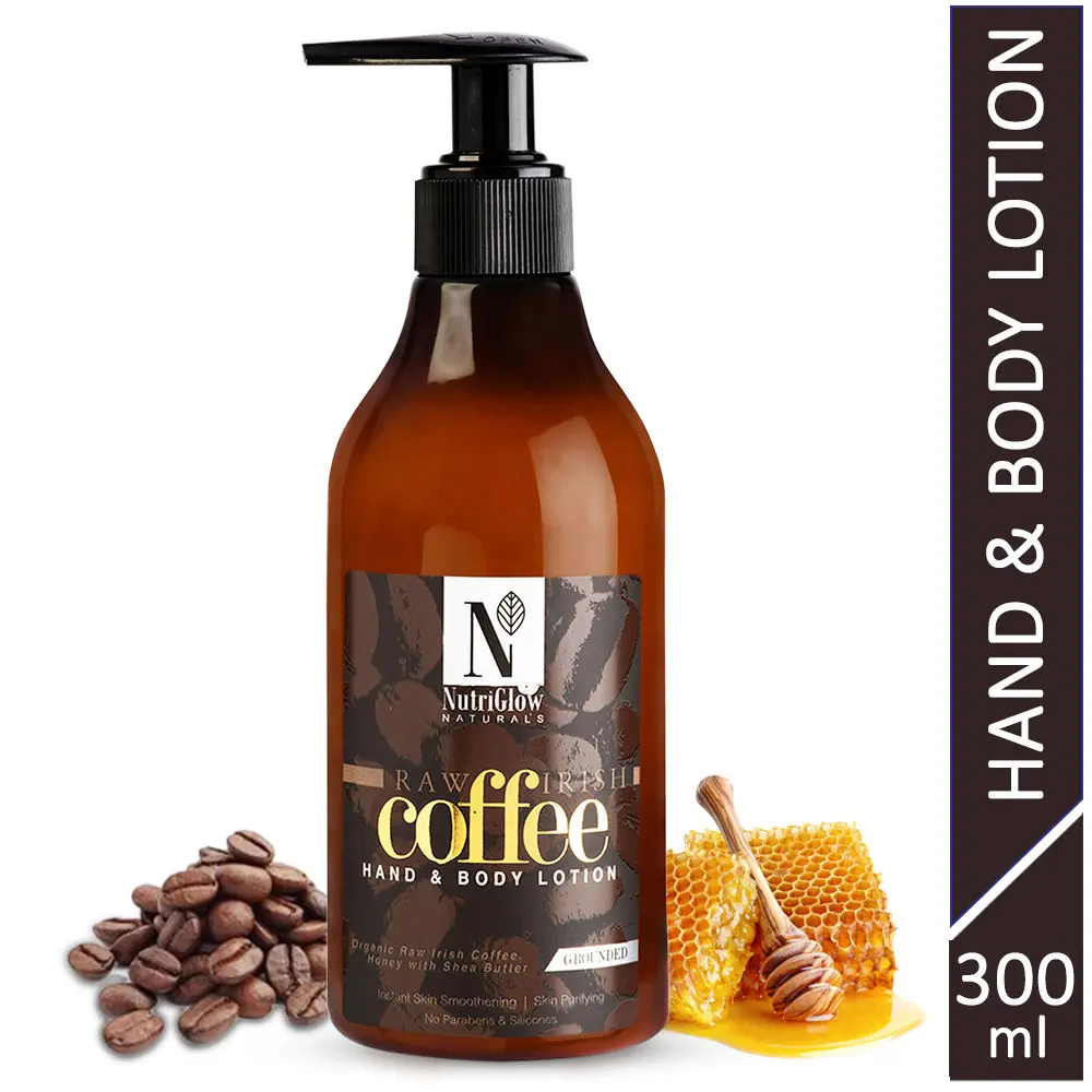 NutriGlow NATURAL'S Raw Irish Coffee Hand & Body Lotion With Organic Raw Irish Coffee, 300 ml