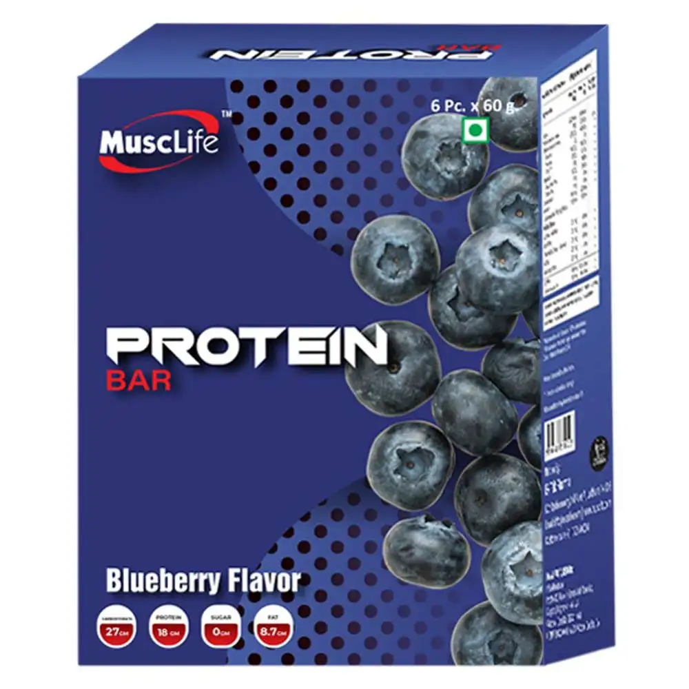 Musclife Protein Bar,  6 Piece(s)/Pack  Blueberry