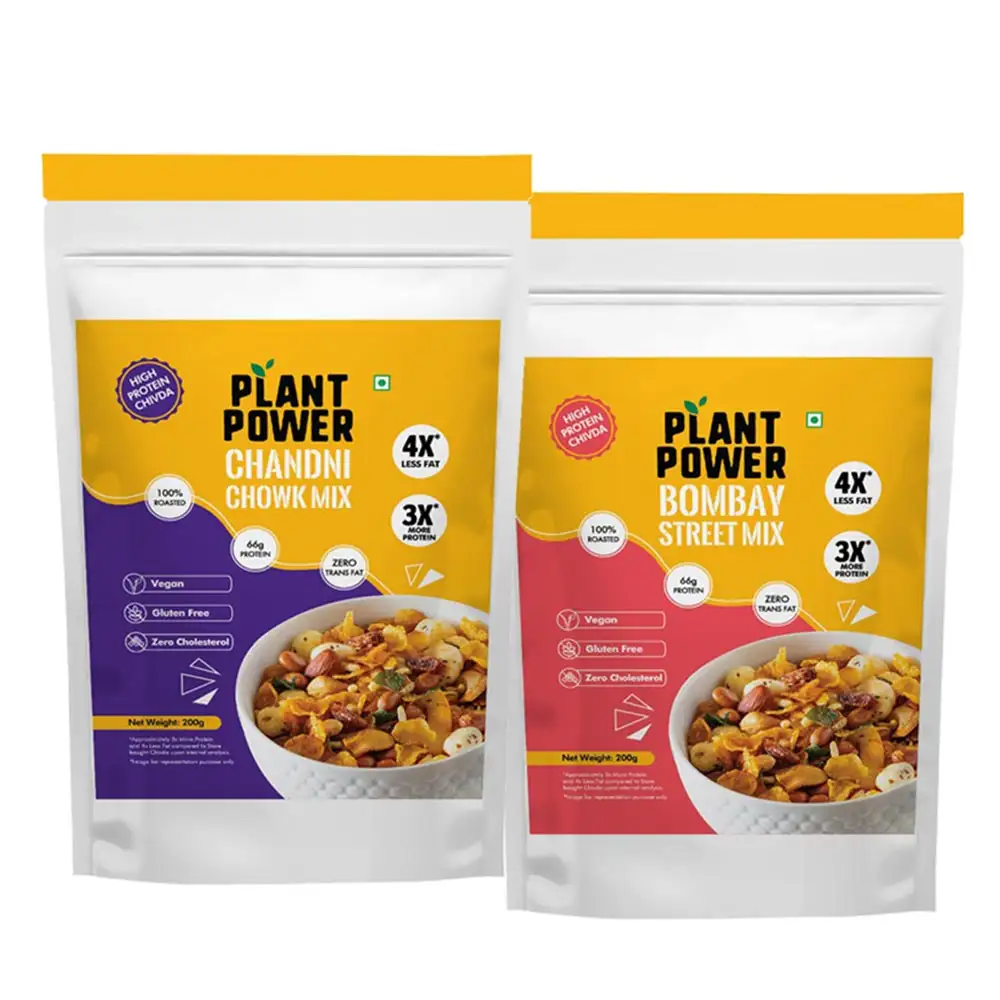 Plant Power High Protein Chivda Variety Pack of 2,  Unflavoured  200 g