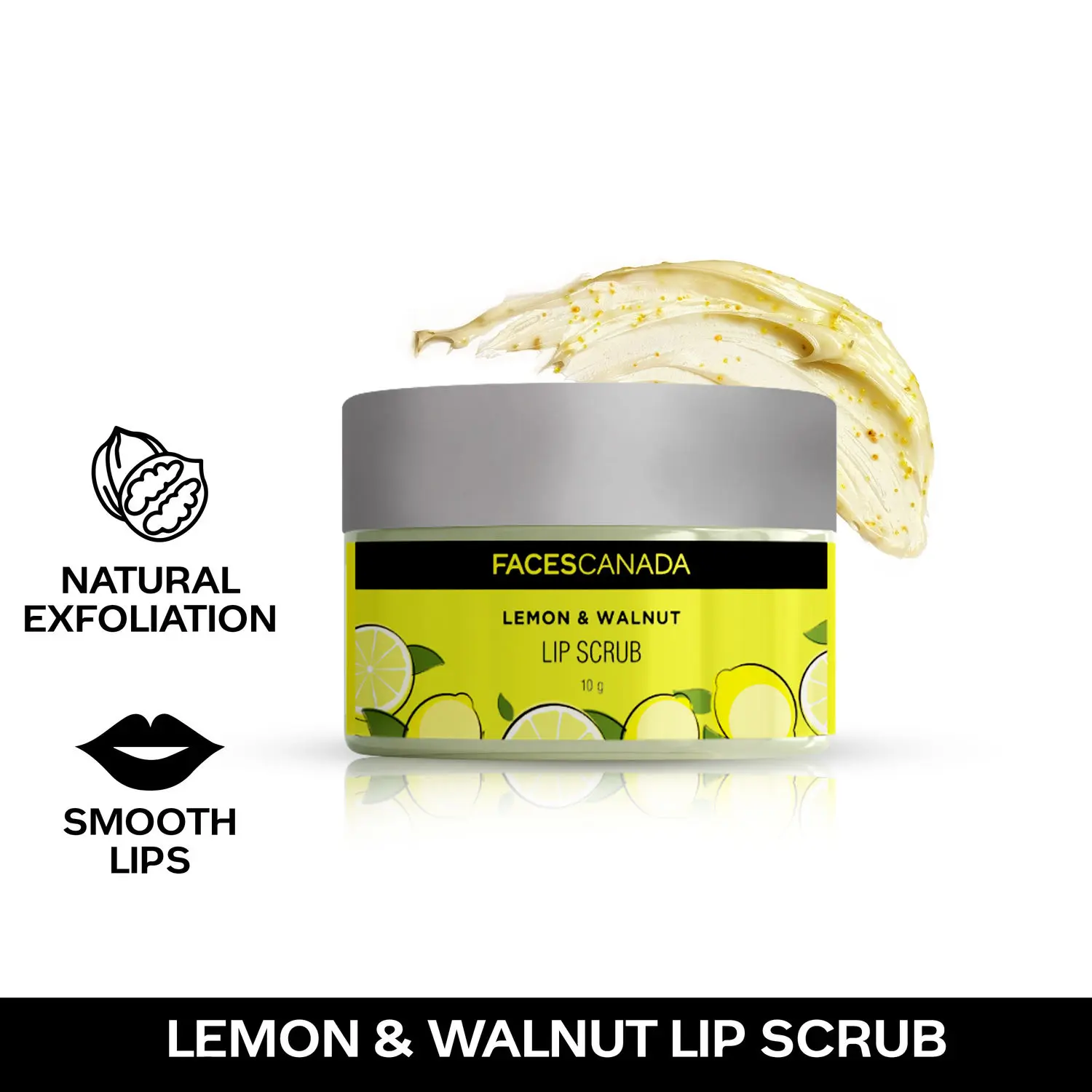 FACES CANADA Lemon & Walnut Lip Scrub | Instantly Smooth Lips |