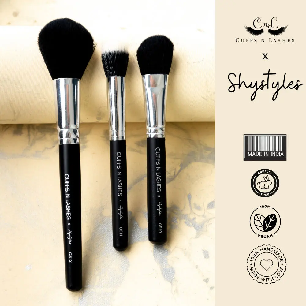 Cuffs N Lashes X Shystyles, Makeup Brushes, Set of 3