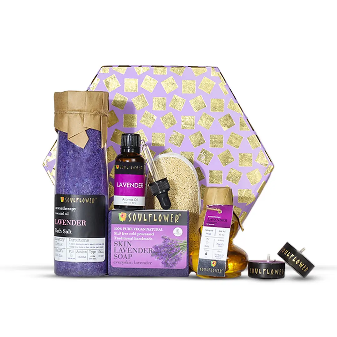 Soulflower Hexagon Bath Set with Lavender