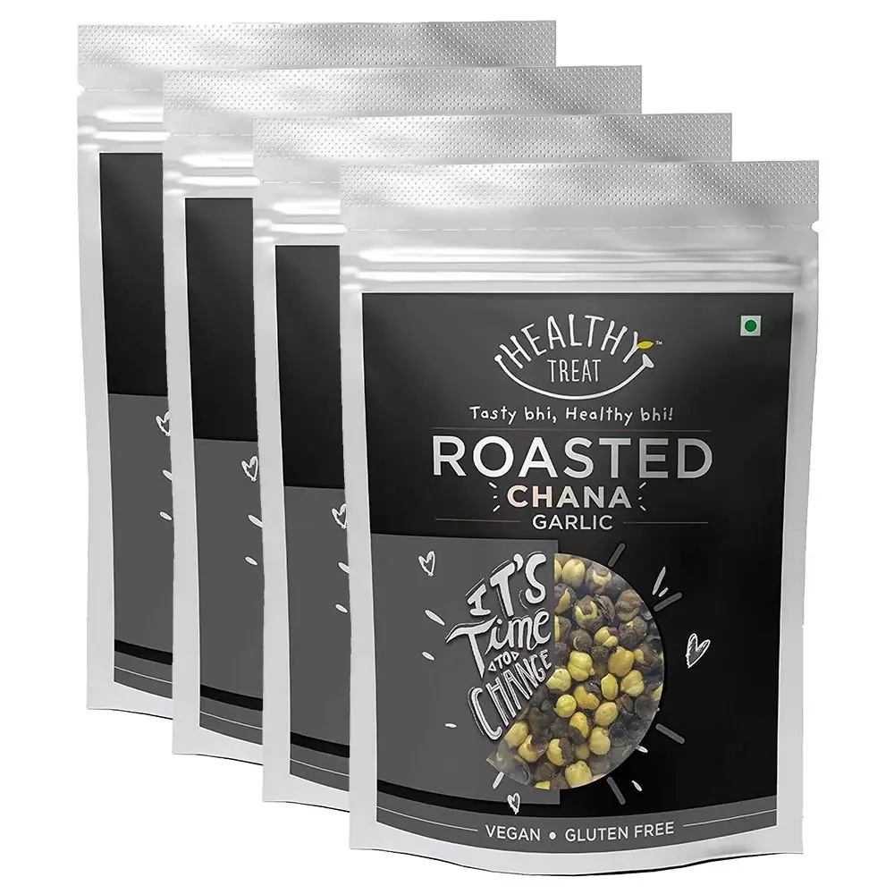 Healthy Treat Roasted Chana (Pack of 4),  Each 200g Garlic Masala  0.800 kg