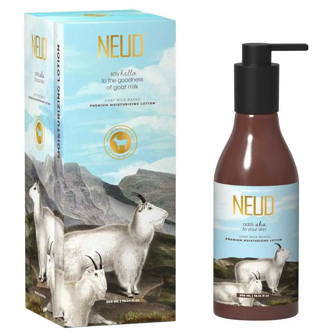 NEUD Goat Milk Premium Moisturizing Lotion for Men & Women – 1 Pack (300 ml)