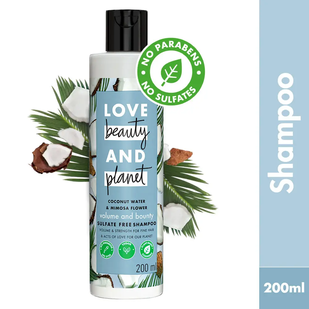 Love Beauty & Planet Coconut Water and Mimosa Flower Sulfate Free Volume and Bounty Shampoo, 200ml