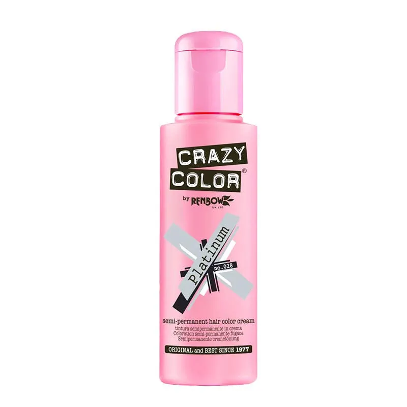 Crazy Color Semi Permanent Hair Color Cream - Platinum No. 28