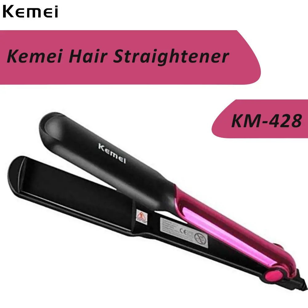 Kemei KM-428 Selfie Straightener with temperature Control Professional (Color May Vary)