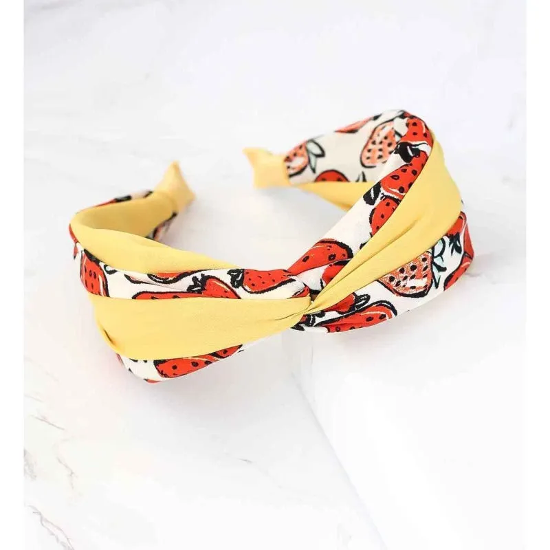 Bellofox Yellow & Orange Strawberry Print Hairband