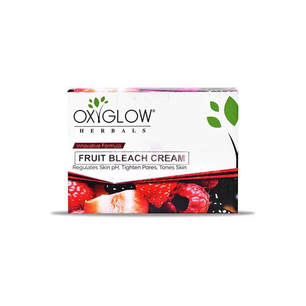 OxyGlow Herbals Fruit Bleach Cream,50g,Improve Tone&Texture,Ultra Glow