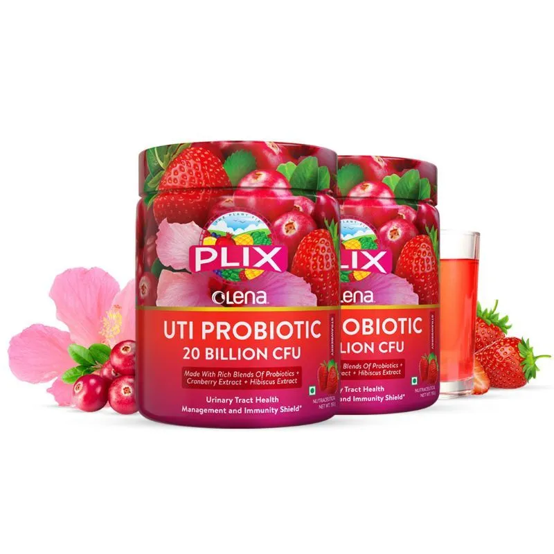 Plix Uti Probiotic Drink- Strawberry Flavour - Pack Of 2