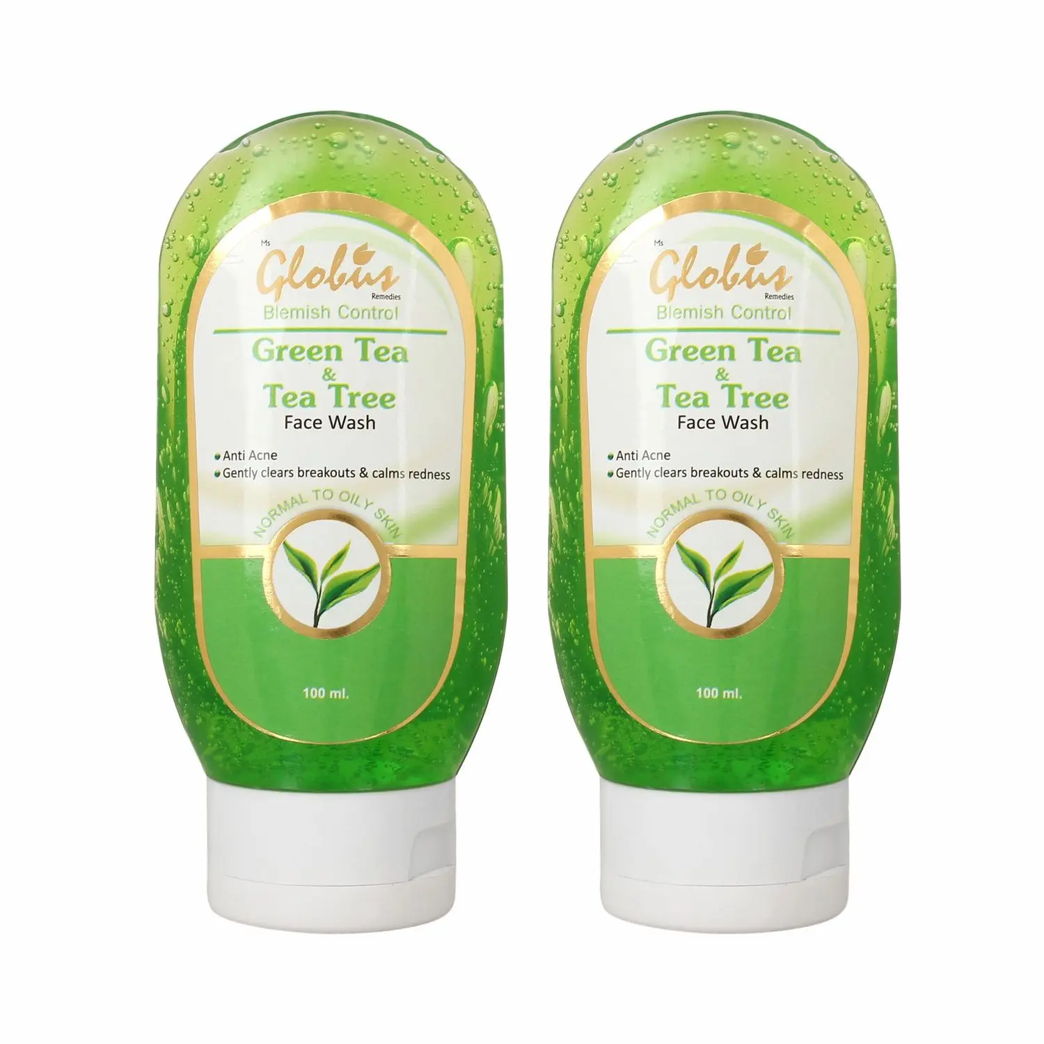 Globus Green Tea & Tea Tree Face Wash 100 ml (Pack Of 2)