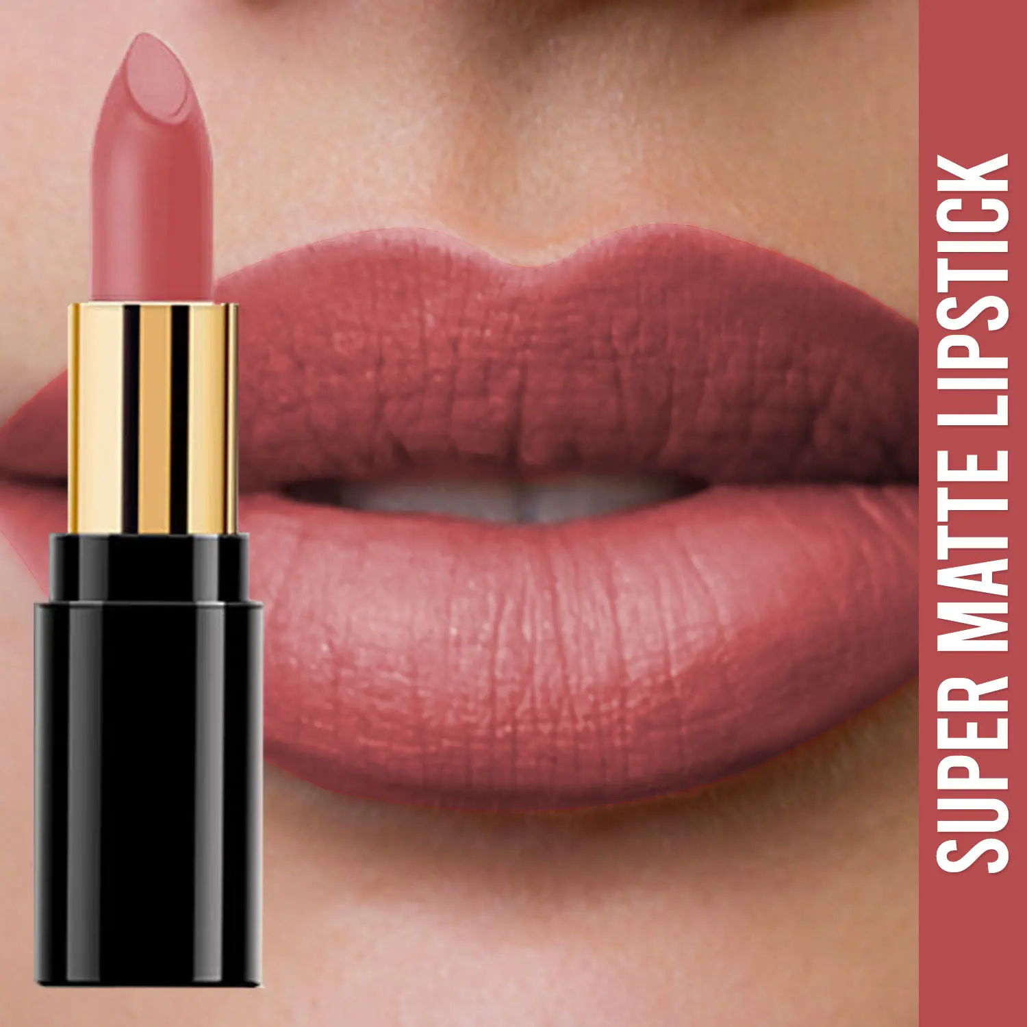 NY Bae Super Matte Lipstick - Passionate Pamela 12 (4.2 g) | Nude Pink | Matte Finish | Enriched with Vitamin E | Rich Colour Payoff | Nourishing | Long lasting | Smudgeproof | Vegan | Cruelty & Paraben Free