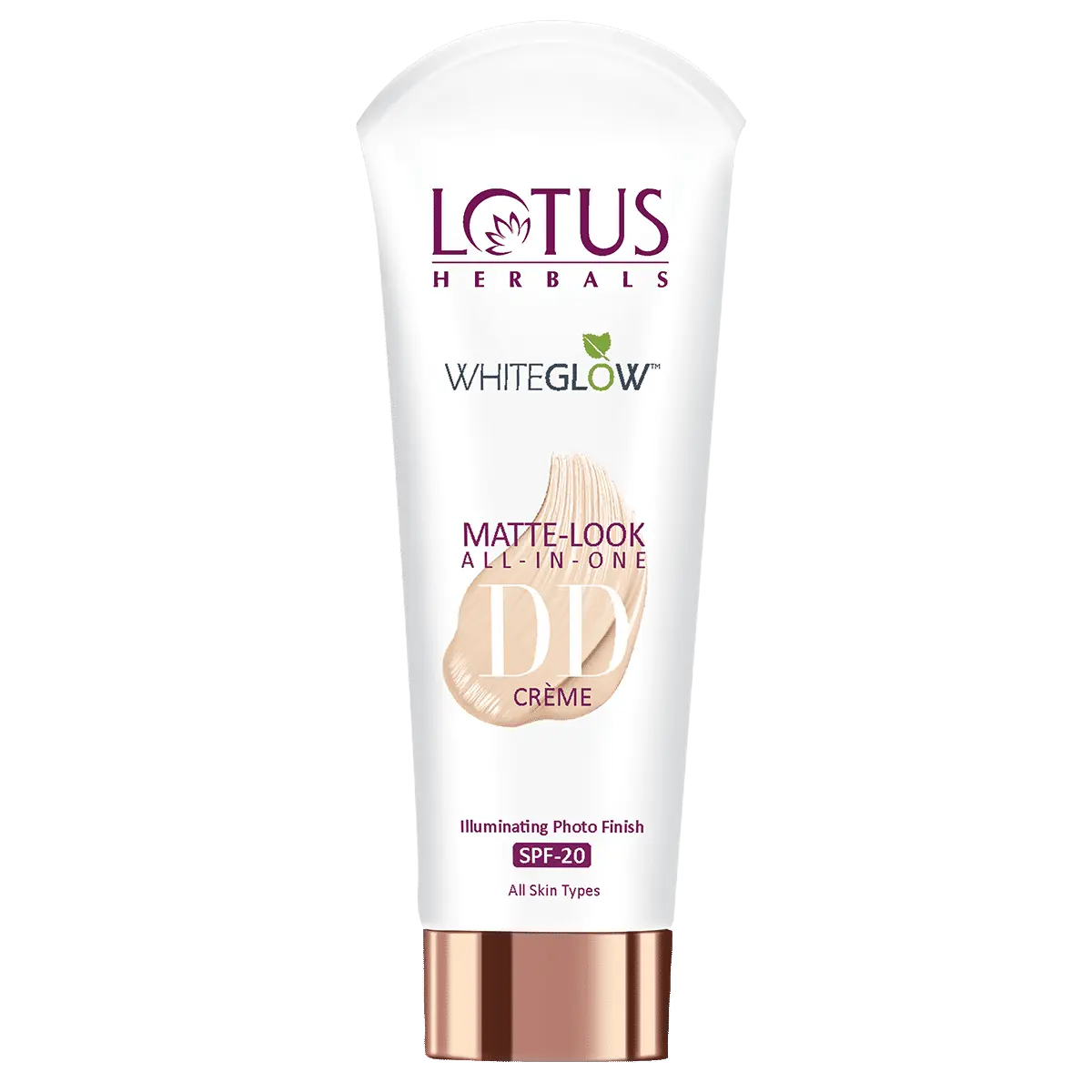 Lotus Herbals Whiteglow Matte Look All In One DD Cream - Pink Beige | SPF 20 | All Skin Types | 50g