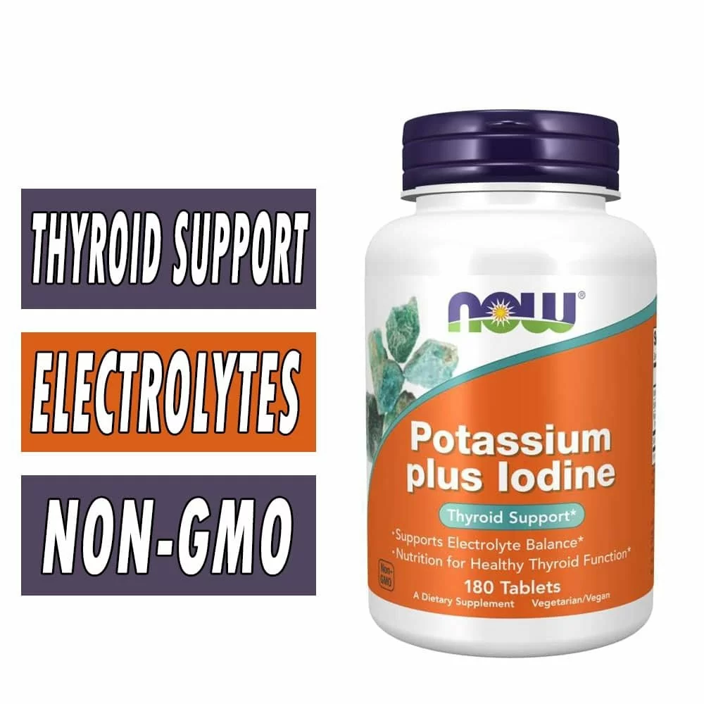 NOW Potassium Plus Iodine - 180 Tablets