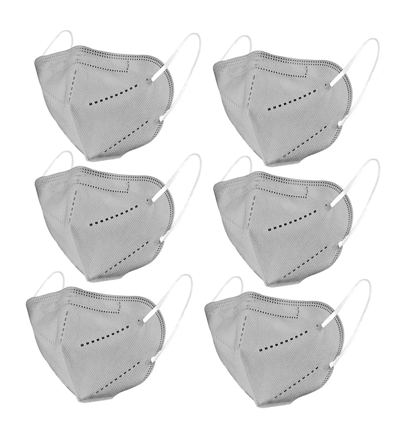 OOMPH Pack Of 6 Kn95/n95 Anti-pollution Reusable 5 Layer Mask- Grey