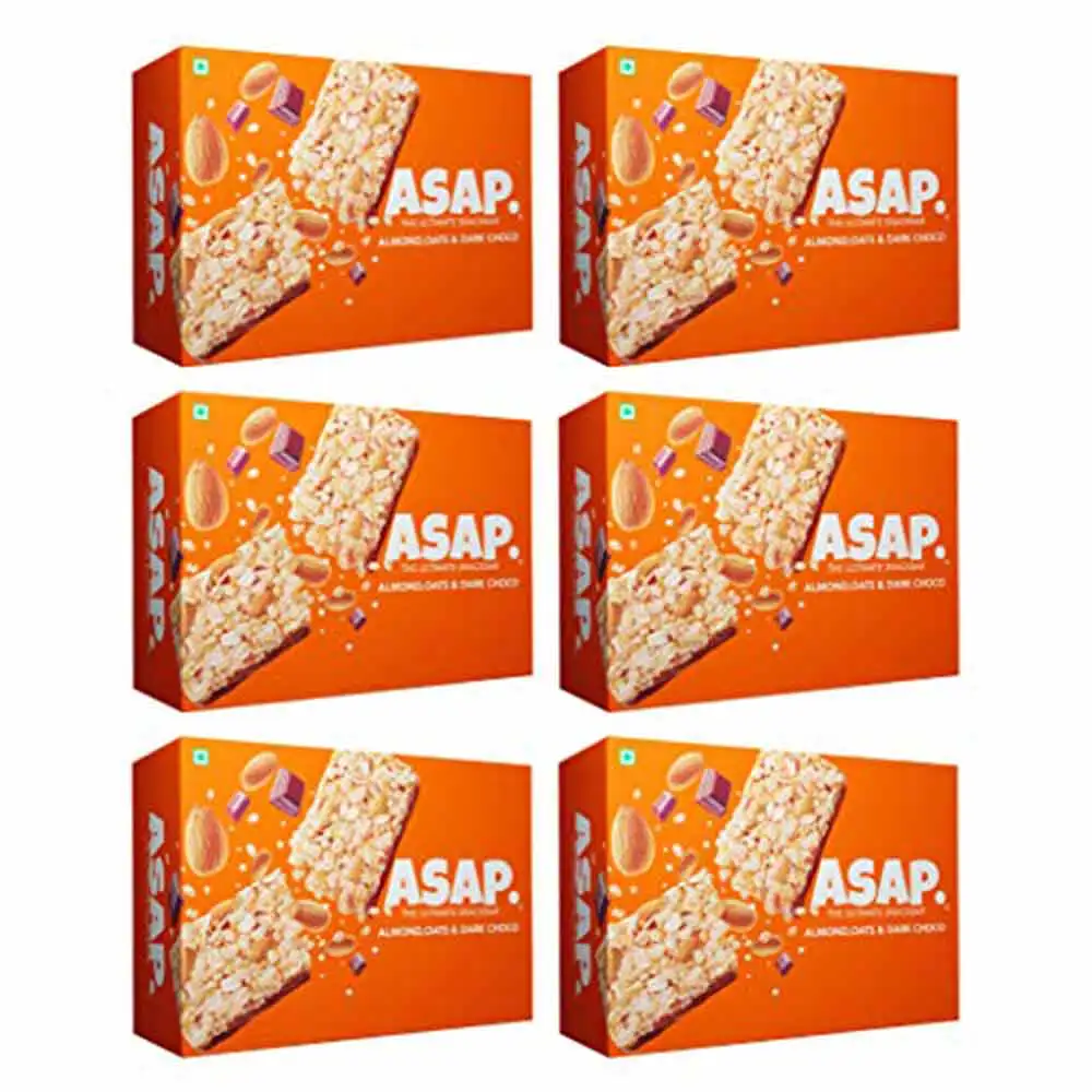 ASAP Healthy Granola Bars,  6 bar(s)  Almond Oats & Dark Choco, Pack of 6