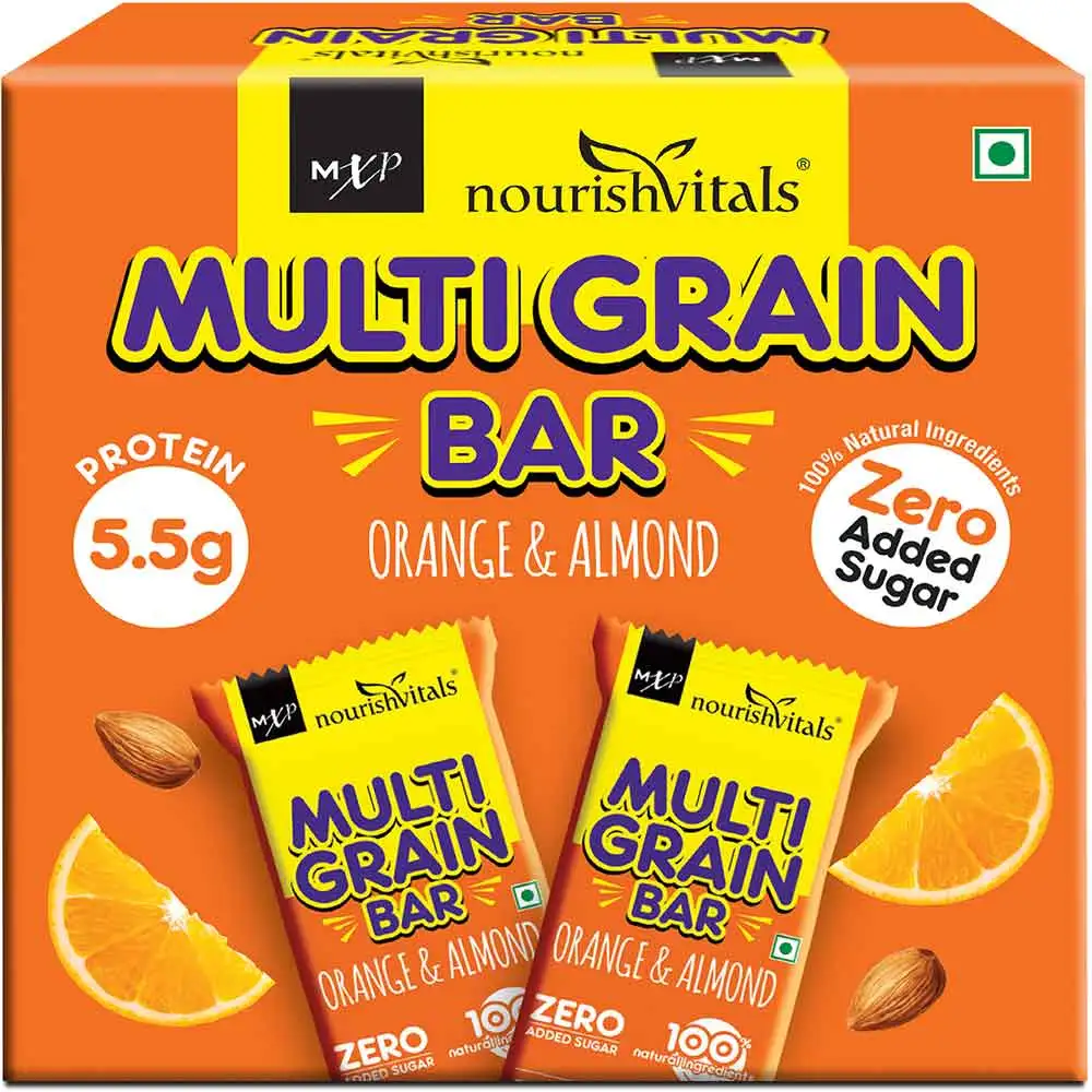 NourishVitals Multi Grain Bar,  5 bar(s)  Orange & Almond