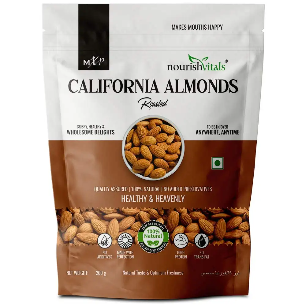 NourishVitals California Almonds,  Roasted  200 g