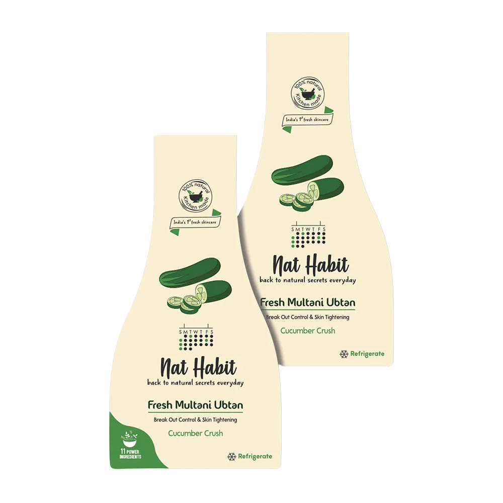 Nat Habit Cucumber Crush Fresh Multani Ubtan Face Wash - Pack of 2