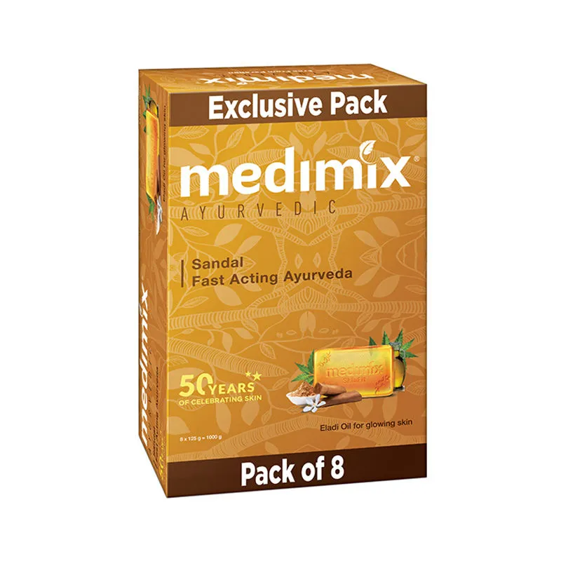 Medimix Ayurvedic Sandal Fast Acting Soap - Pack Of 8