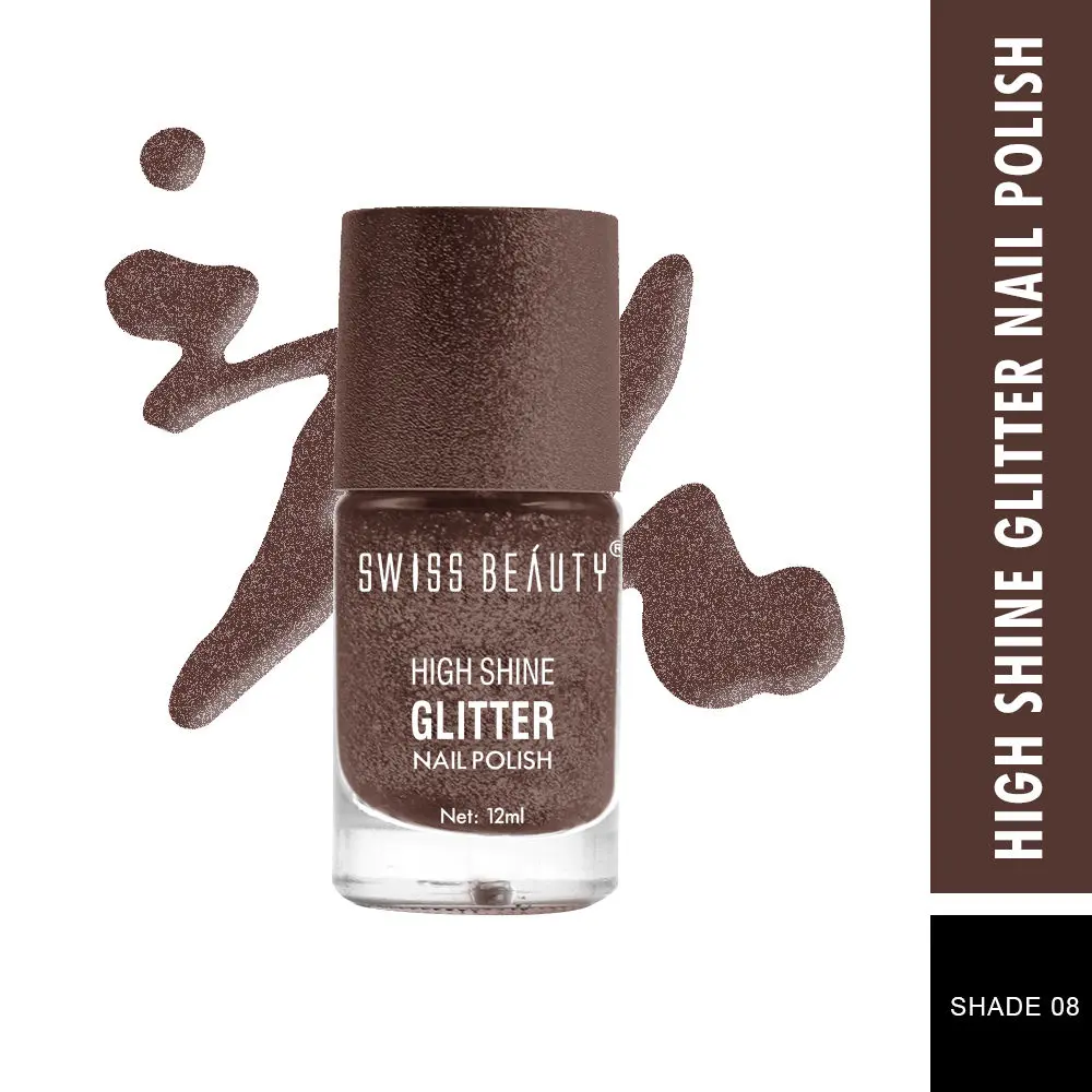 Swiss Beauty High Shine Glitter Nail Polish - 8 - 12ml