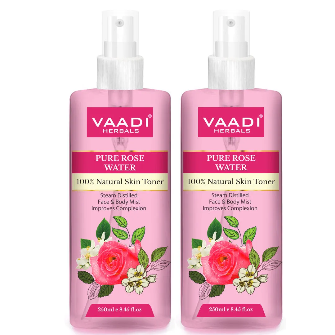 Vaadi Herbals Rose Water - 100% Natural & Pure Skin Toner - Pack Of 2