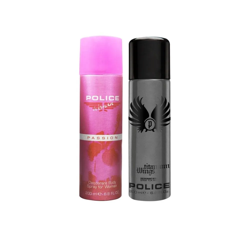 Police Wings Titanium + Passion Femme Deo Combo Set