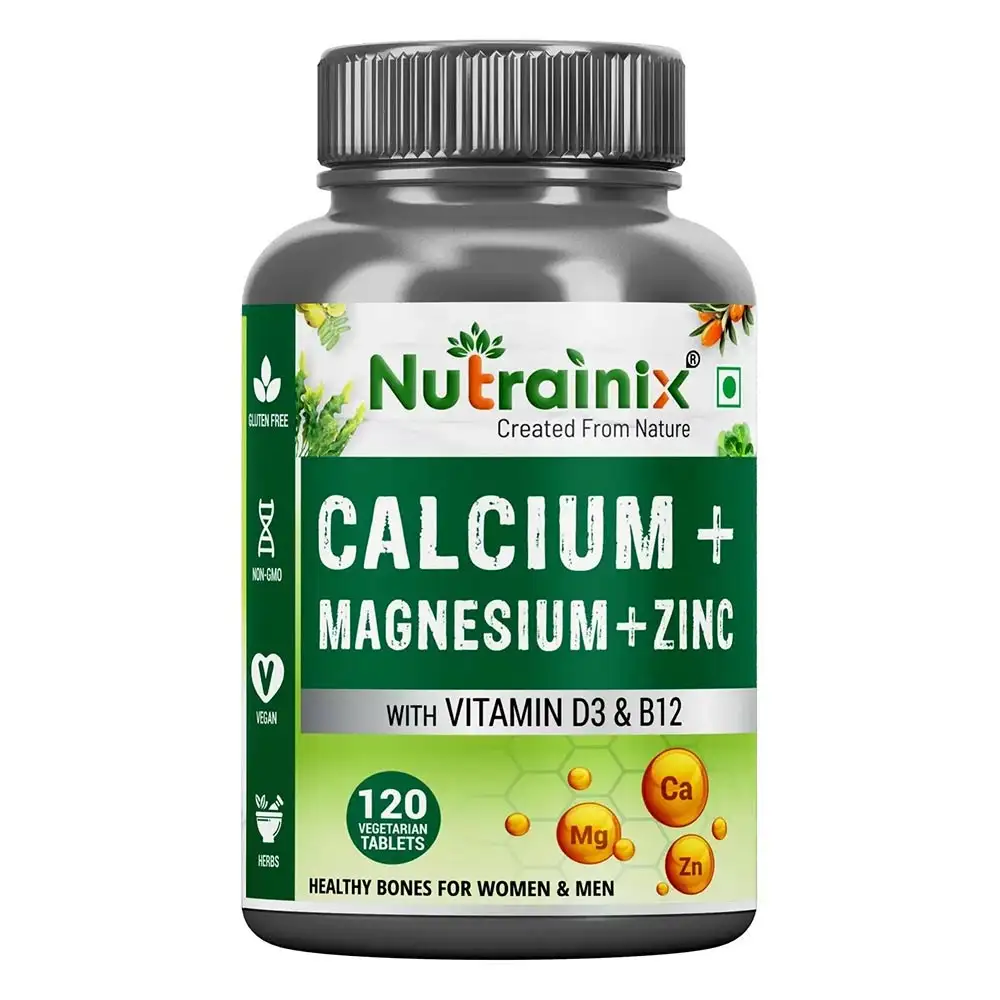 Nutrainix Calcium, Magnesium, Zinc, D3 & B12,  Unflavoured  120 tablet(s)