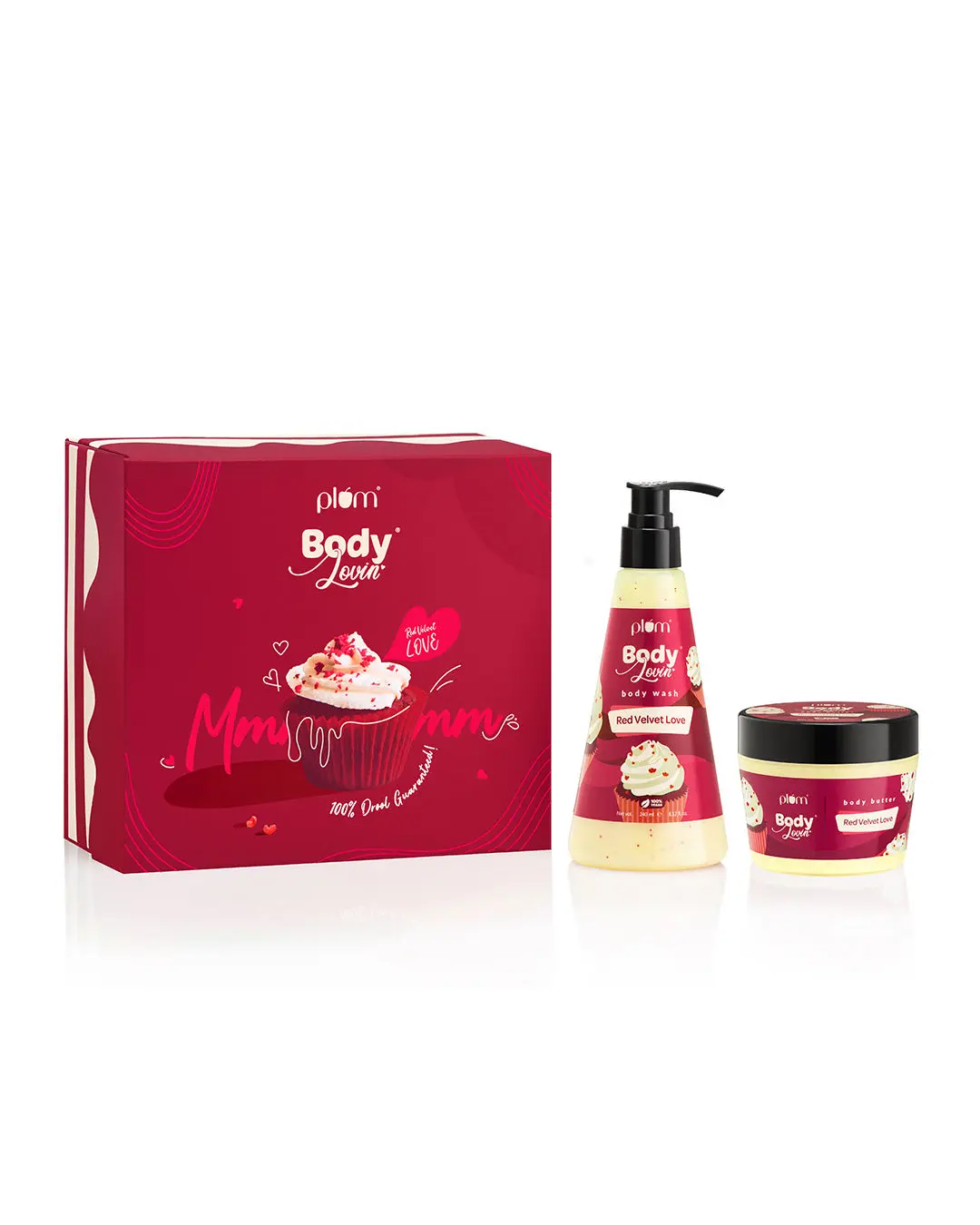 Plum BodyLovin’ Red Velvet Love Gift Kit | Body Wash | Body Butter | Dessert Edition | Bath & Body | 100% Vegan | For All Skin Types