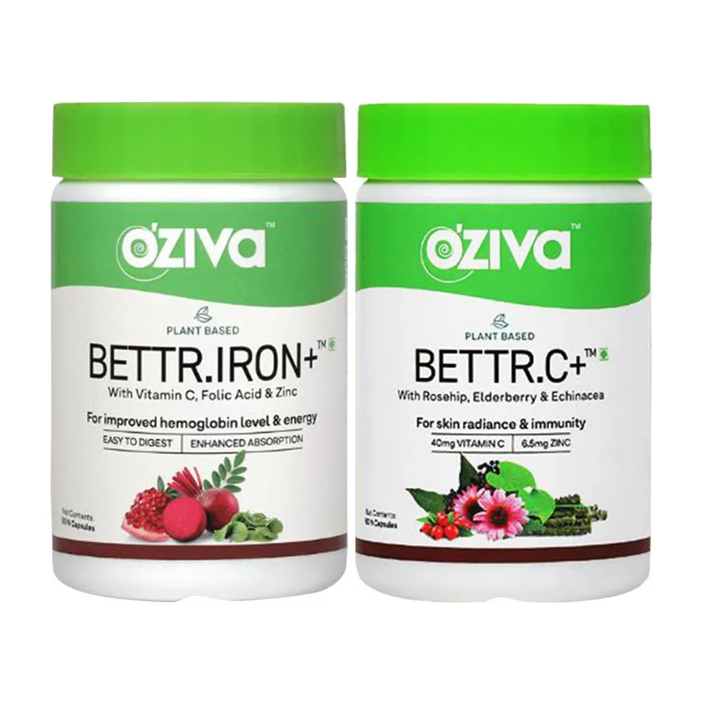 Oziva Plant-Based Iron and Vitamin C Daily Routine