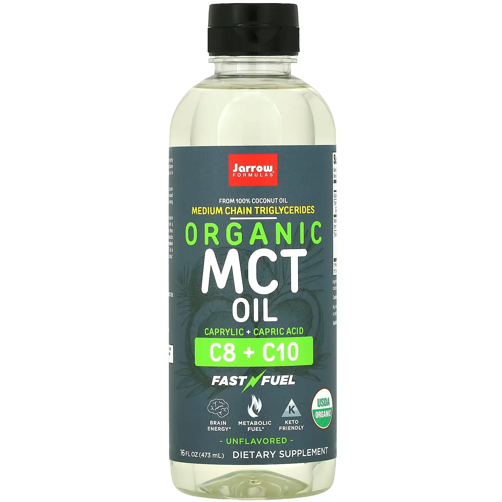 Organic MCT Oil, Unflavored, 16 fl oz (473 ml)