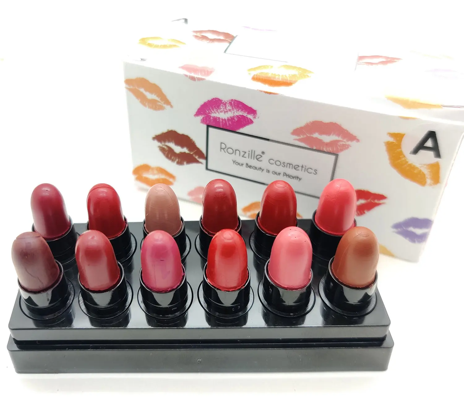 Ronzille Super Matte Mini Bullet Lipstick Set of 12 Lipstick -A