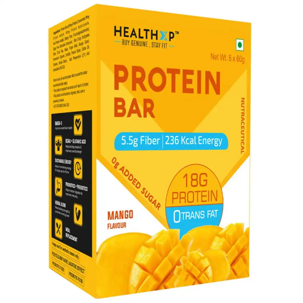 HealthXP Protein Bars (18g Protein),  6 bar(s)  Mango