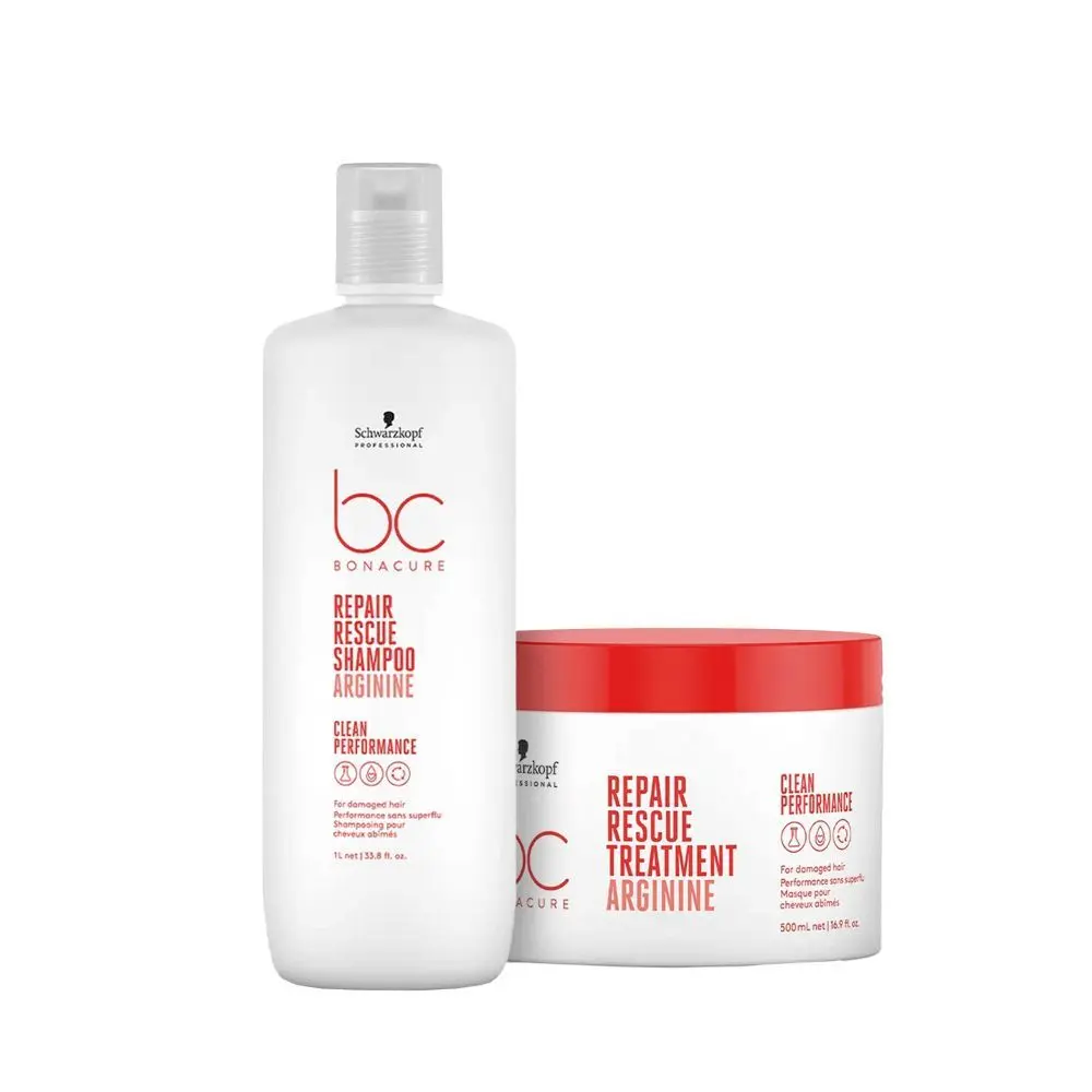 Schwarzkopf Professional Bonacure Repair Rescue with Arginine Shampoo + Mask Combo (1000 ml + 500 ml)