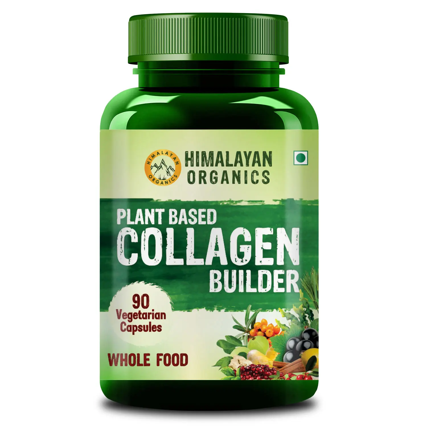 Himalayan Organics Plant Based Collagen Builder for Hair and Skin with Biotin and Vitamin C- 90 Veg Capsules