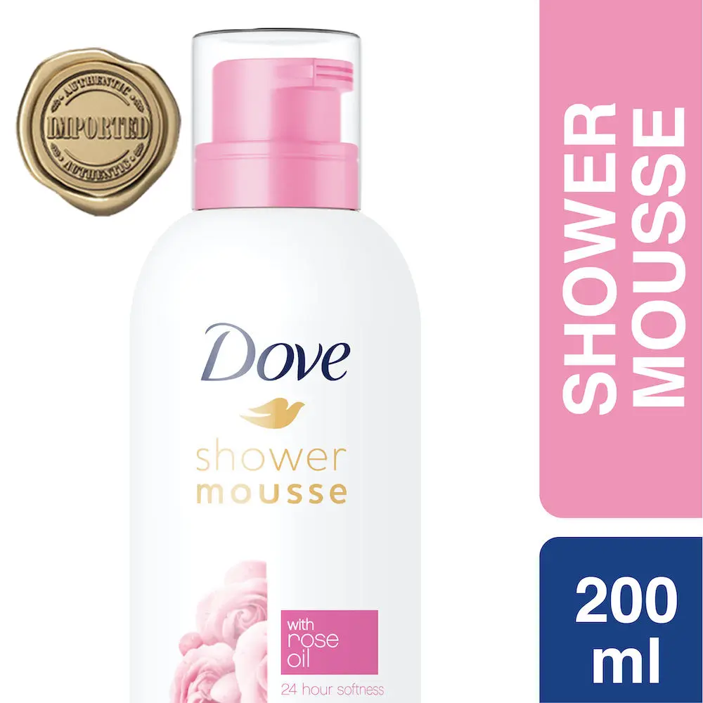 Dove Shower & Shaving Mousse With Rose Oil, Sulphate Free, 200 ml