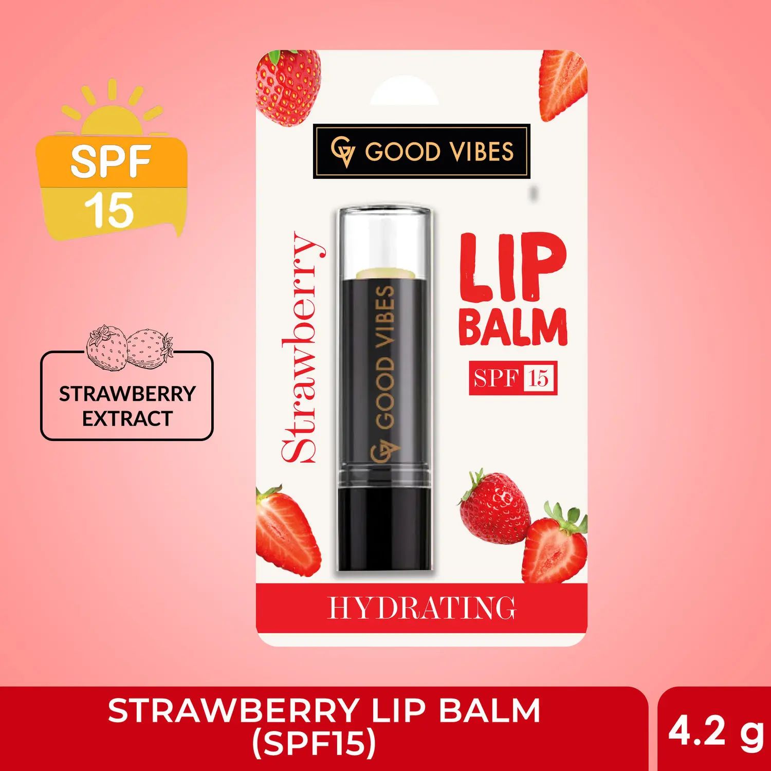 Good Vibes Hydrating Strawberry Lip Balm SPF 15 (4.2g)