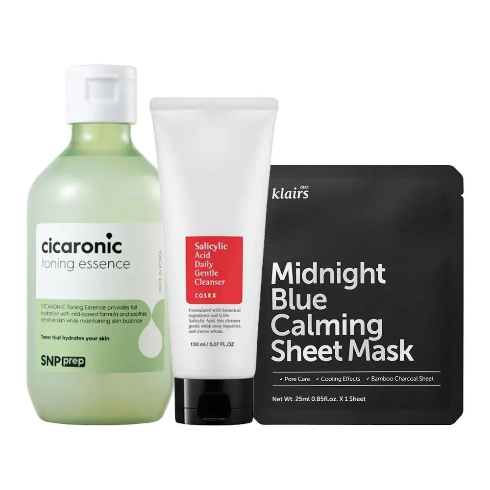 COSRX x Klairs x SNP Prep Korean Acne Care Kit