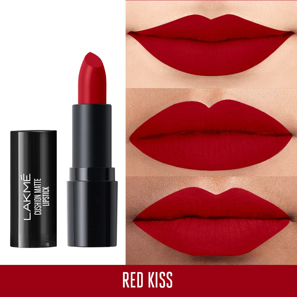 Lakme Cushion Matte Lipstick, Red Kiss, 4.5g