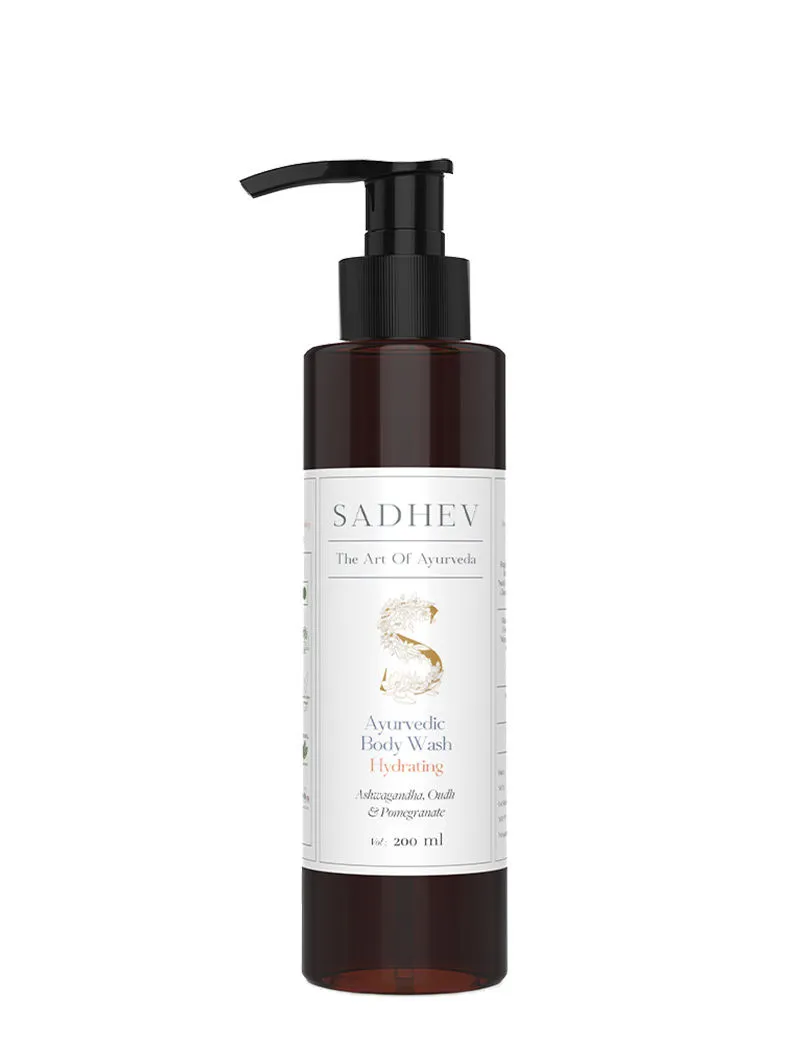 SADHEV Ayurvedic Ashwagandha, Oudh & Pomegranate Hydrating Body Wash