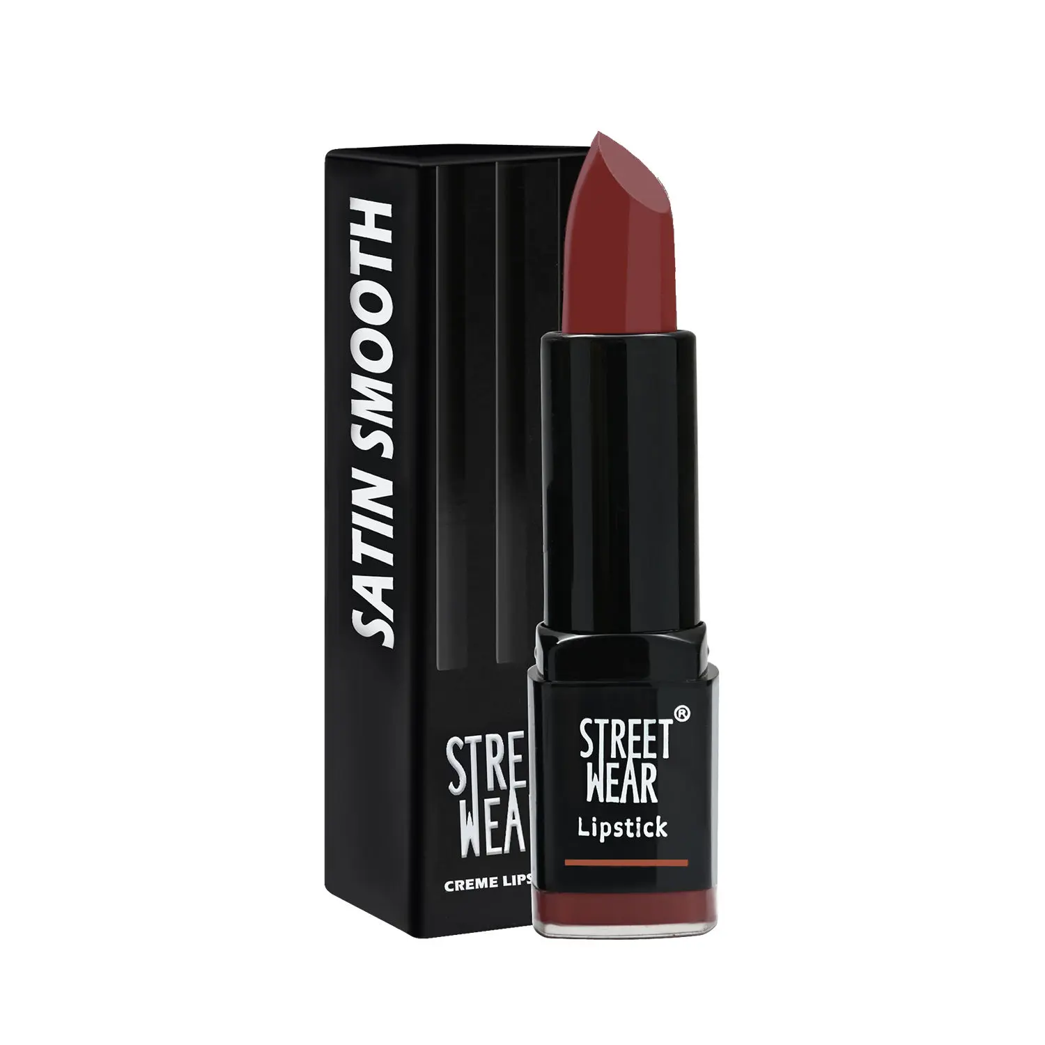 STREET WEAR® Satin Smooth Lipstick -WINE FESTIVAL (Plum) - 4.2 gms - Longwear Creme Lipstick, Moisturizing, Creamy Formuation, 100% Color payoff, Enriched with Aloe vera, Vitamin E and Shea Butter