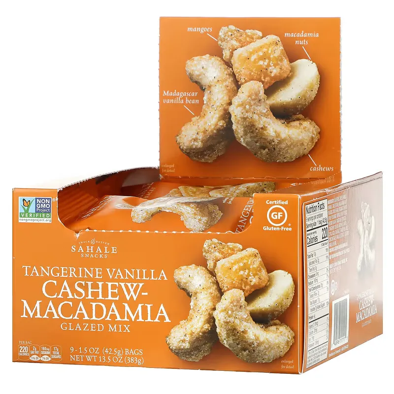 Glazed Mix, Tangerine Vanilla Cashew-Macadamia, 9 Packs, 1.5 oz (42.5 g) Each