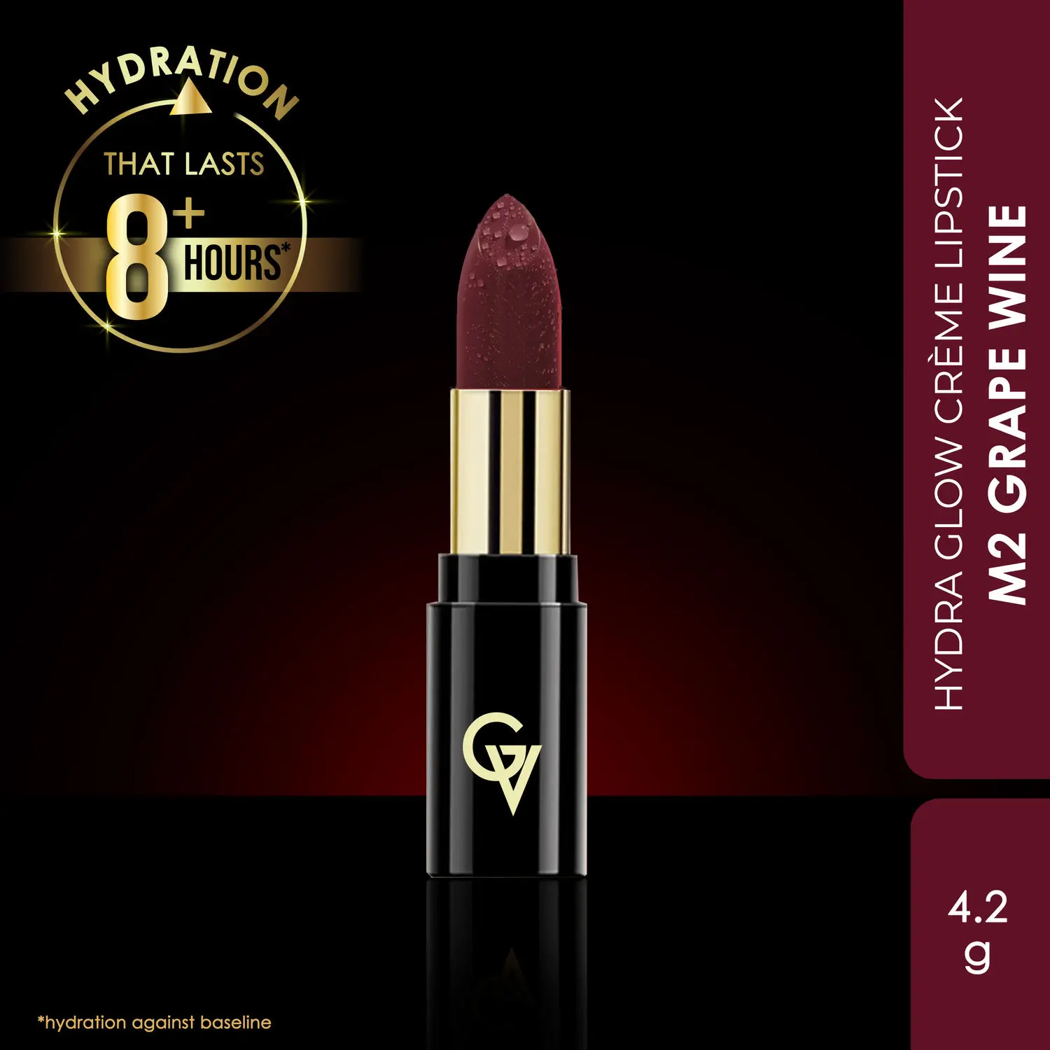 Good Vibes HydraGlow Creme Lipstick | Avocado Oil & Vitamin E | Grape Wine (M2) -(4.2g)