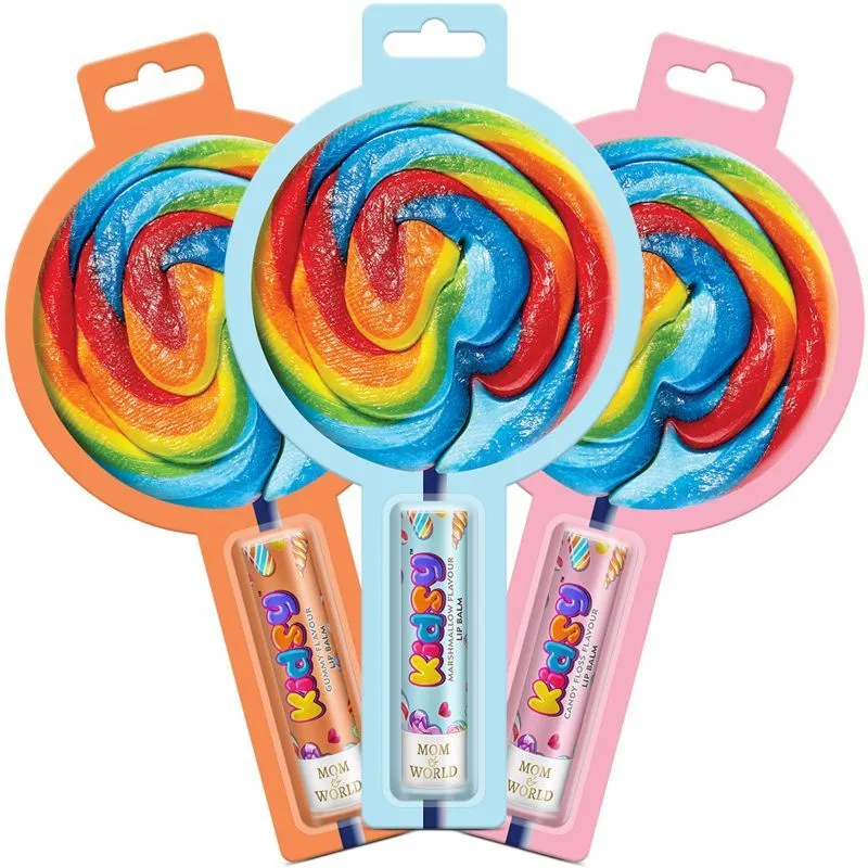 Mom & World Kidsy Natural Lip Balm - Gummy Floss + Marshmallow + Candy Floss